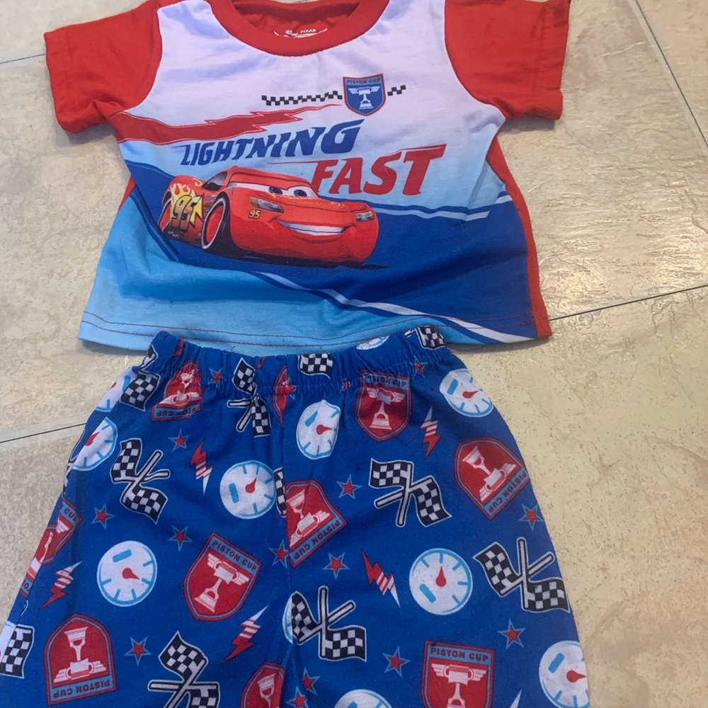 Worn twice. Cars pajama set